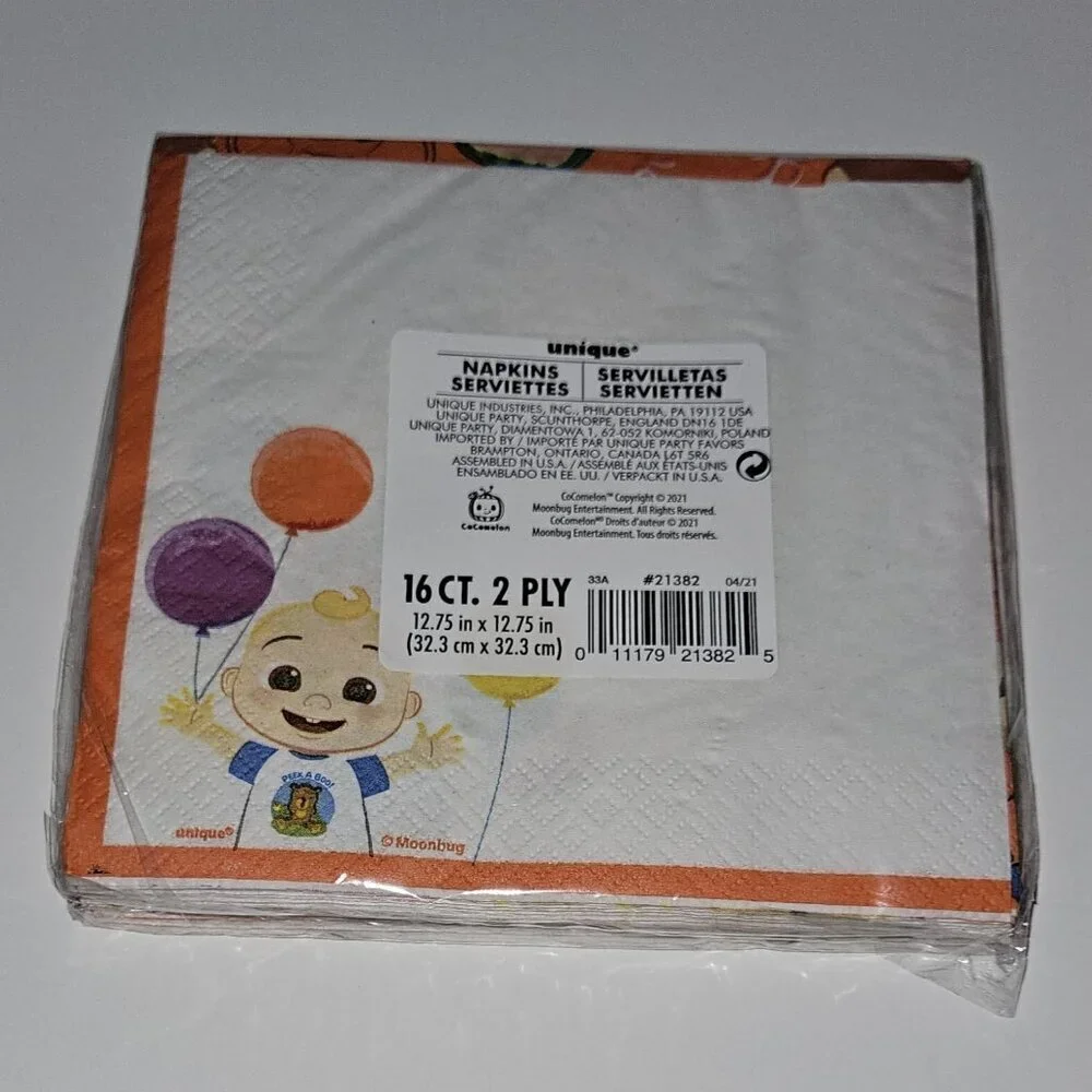 NEW CoComelon Birthday Party Supplies Lot 1 Pk Napkins 5 Pk Plates
